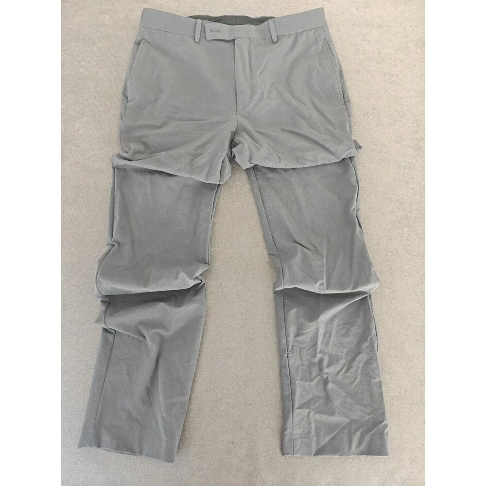 Calvin Klein Men's Gray Stretch Tech Dress Pants Performance 32x31 Casual